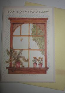 Vintage Antique ★ Greeting Card ★ Thinking of You Yellow Window