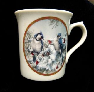 LENOX Catherine McClung Nature Collage Cup Mug Collection 1994 WINTER