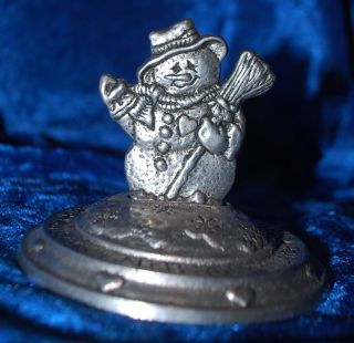 Carson Fine Pewter Freeport PA Snowman Candle Snuffer Smoke Dome 2001