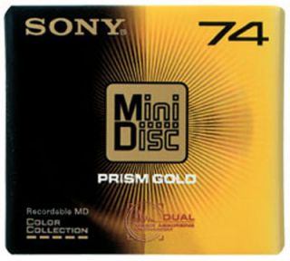  10MDW74PRB Prism Gold Series 74min Blank MD Mini Disc 10 disc pack