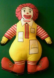 McDonalds Ronald McDonald Vintage Collectable Plush Doll Figure