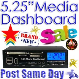 25 USB Dashboard LCD eSATA Media Audio Card Reader PC