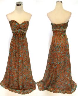 Morrell Maxie $420 Brown Multi Wedding Prom Gown 8