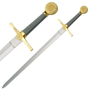 Gold and Silver Medieval Sword 35 Inches