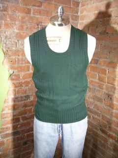 Vtg 70s McGregor His Majestys Ribbed Rib Acrylic Sweater Vest Sz