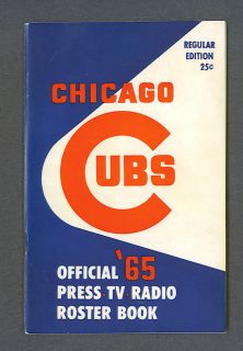Chicago Cubs 1965 Baseball Media Guide
