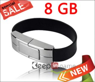Leather Bracelet USB Flash Memory Stick Drive 8GB 8 GB