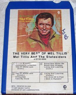 Very Best Mel Tillis and The Statesiders 8 Track Tape