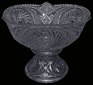 McKee Smith Aztec Crystal Punch Bowl and Base