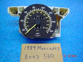 1989 Mercedes Benz 560 SEL Speedometer 137 114 miles V8 Other Model s