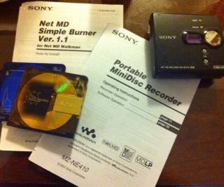 Sony Net MD Walkman Portable MiniDisc Recorder Player MZ NE410 MDLP