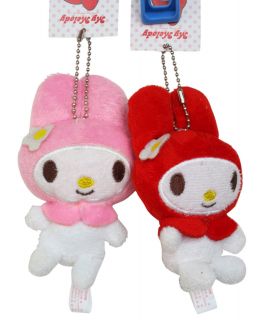 Brand New Sanrio My Melody Keychain Plush Stuffed Toy Set x 2 Pcs