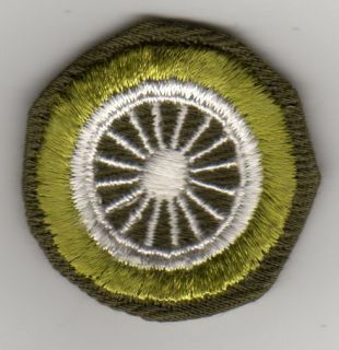 Cycling Merit Badge Type E Crimped Khaki Mint