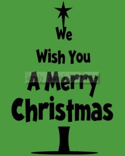 WISH MERRY CHRISTMAS Vinyl Wall Saying Lettering Art Quote Decoration