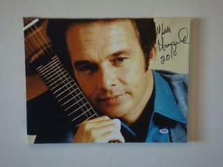 Merle Haggard Signed 14x18 Canvas PSA DNA K10201