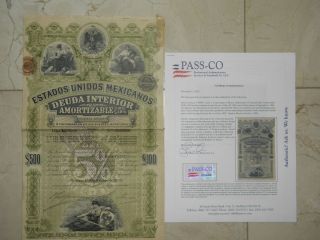 1899 Green Lady ESTADOS UNIDOS MEXICANOS DEUDA INTERIOR 5 500 LETRA L