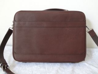  Leather Brown Laptop Briefcase Attache Messenger Case bag Body Cross