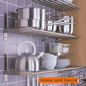 IKEA Stainless Steel Kitchen Pots Pans Rack Wall Shelf