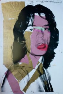 Andy Warhol  Mick Jagger 1975  Original Poster Plate Signed