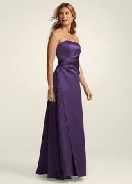 Davids Bridal Satin Organza Bridesmaid Gown Style F12385 Lapis Size