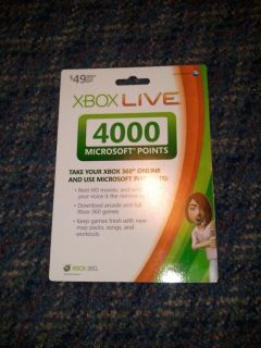 4000 Xbox Live Microsoft Points Factory SEALED