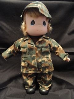 Vintage Precious Moments Holly Military Doll in Fatiques 1443 12 Ins