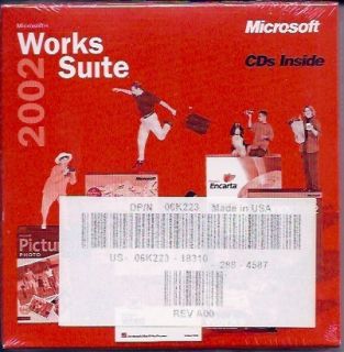 Works Suite 2002 Software Microsoft Office XP Brand New Factory SEALED