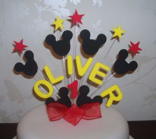 Birthday Cake Topper Mickey Mouse Red Yellow
