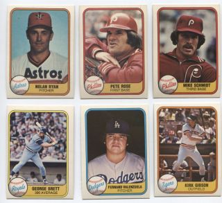 1981 Fleer Baseball Complete Set of 660 Cards   Near Mint   Valenzuela