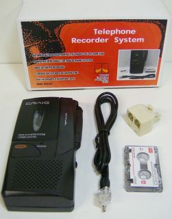 Micro Cassette Telephone Recorder Record Phone Call 2 Speed Voice