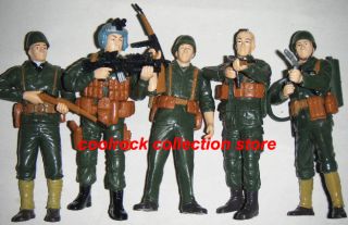 Lot of 5 WW2 Military Soldier Action Figures 12cm