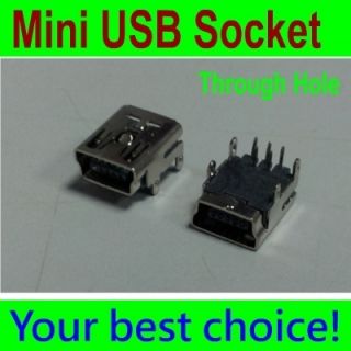 pcs Mini USB Mini USB Female Connector Jacks Socket PCB Mount Right