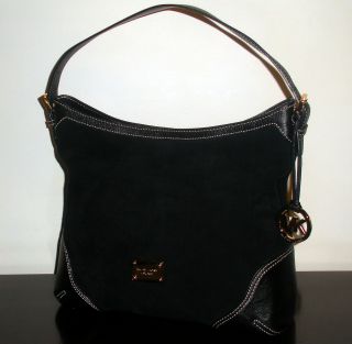 Black Suede Leather ‘Millbrook’ Large Shoulder Bag Tote