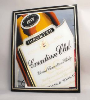 RARE Canadian Club Whisky Mirror Bar Sign