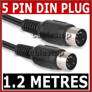Pin MIDI DIN Plug 4 Core Screened Cable Lead 1 2M