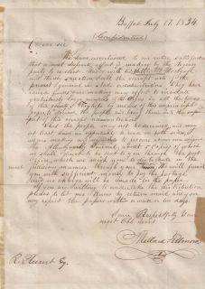 US President Millard Fillmore Autograph Letter Signed Two Signatures