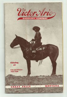RARE 1937 38 Victor Ario Saddlery Company Catalog Cowboy Great Falls