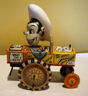 Vintage Milton Berle Tin Toy Marx Crazy Car 1950s Wind Up Toy