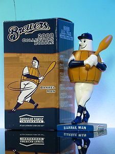 Milwaukee Brewers 2008 Bobble Head Barrel Man Collectable Box Package
