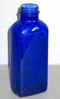 Cobalt Blue Glass Milk of Magnesia Vintage Bottle