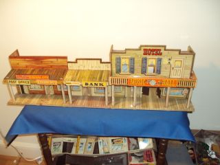 Marx 1950s Tin Roy Rogers Mineral City Street Side Playset Building
