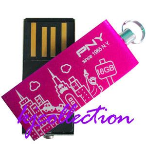 PNY 16GB 16g USB Flash Drives Mini Stick Strap NY Pink