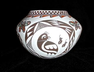 Acoma Pueblo Native American Indian Mimbres Hand Coiled Pottery