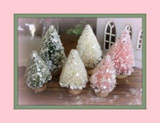 Mini Bottlebrush Christmas Trees by Melissa Frances in Shabby Colors