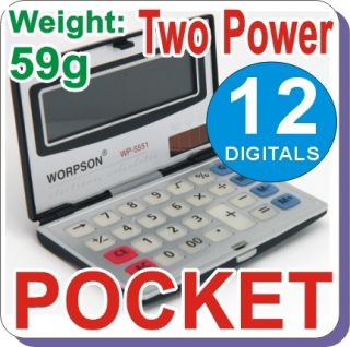 Mini Pocket Electronic Calculator 12 Digits Two Power