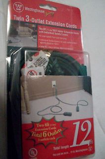 Westinghouse 6 Outlet Twin Cord Christmas Light Extension Cord