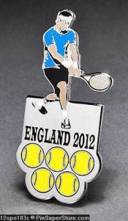 OLYMPIC PINS BADGE 2012 LONDON ENGLAND UK SPORT TENNIS PLAYER & RACKET