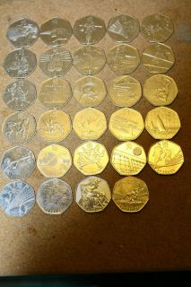 2012 London Olympics 50p coins good condition