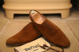 Berluti Mens Crafted by Hand Brown Whole Cut Suede Shoes Size UK 9