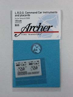 Archer 1/35 LRDG Command Car Instruments and Placards (for Tamiya